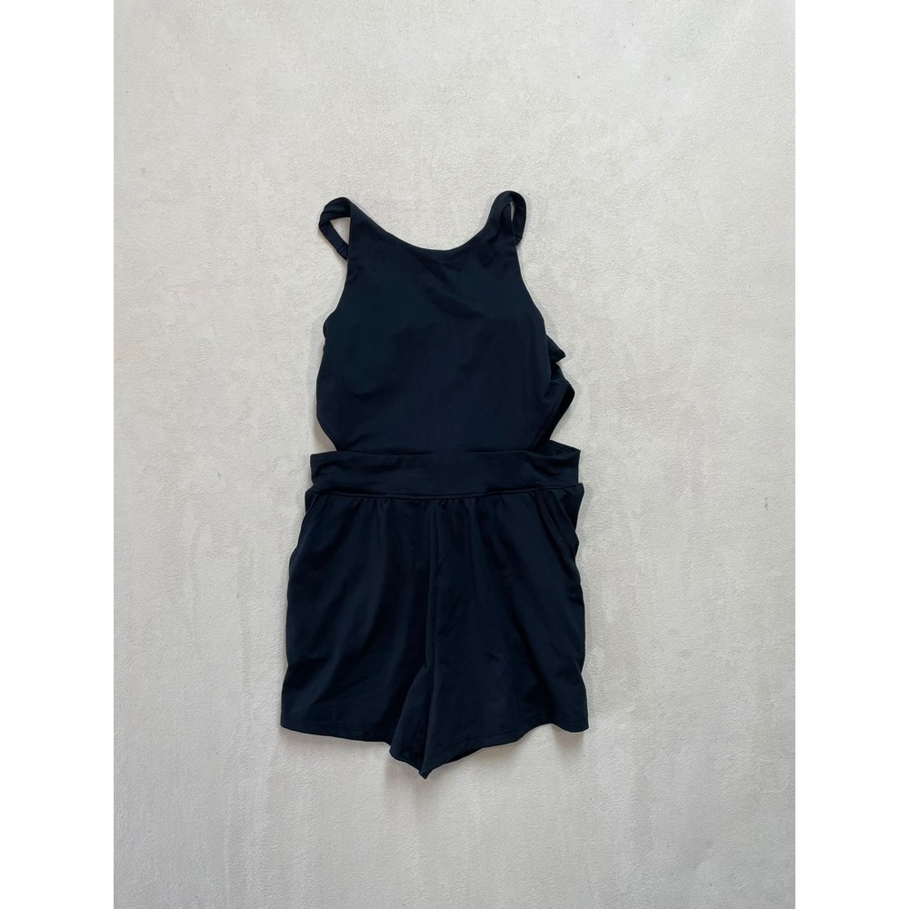Abercrombie Kids Girls Black Active Cutout Romper Size 9/10 Stretch Wicking